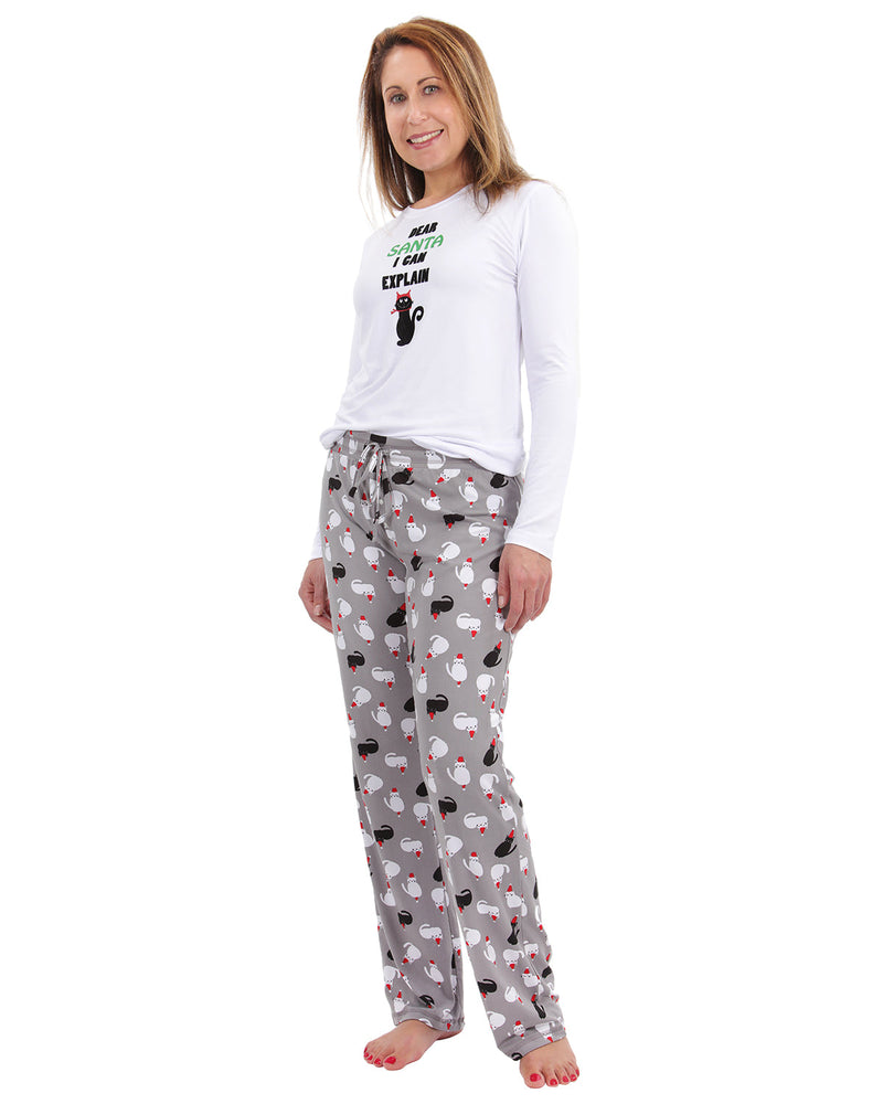 Women's Christmas Dear Santa I Can Explain Two-Piece PJ Set