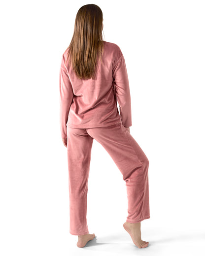 Women's 2 Piece Velour V-Neck Sweatshirt Lounge Set