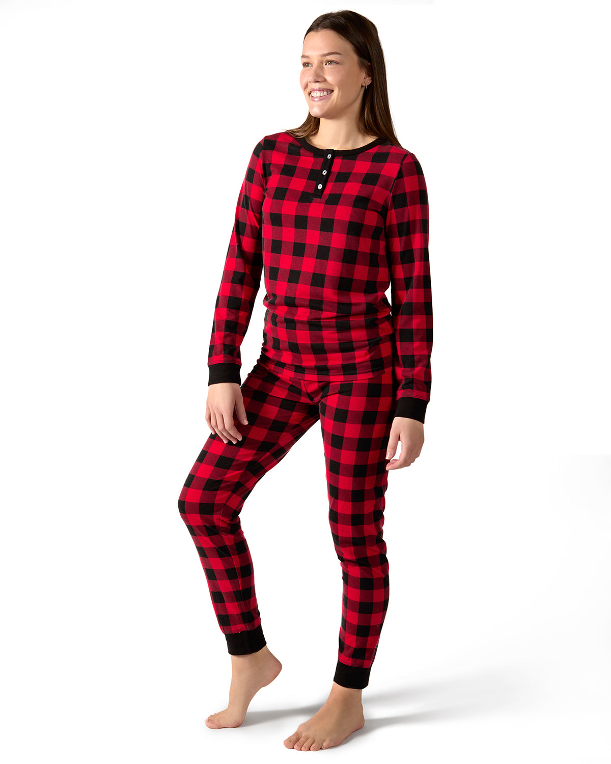 Women's Buffalo Plaid Two-Piece PJ Set In a Bag