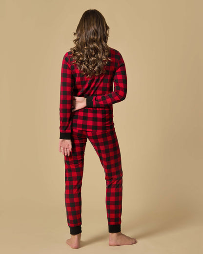 Women's Buffalo Plaid Two-Piece PJ Set In a Bag