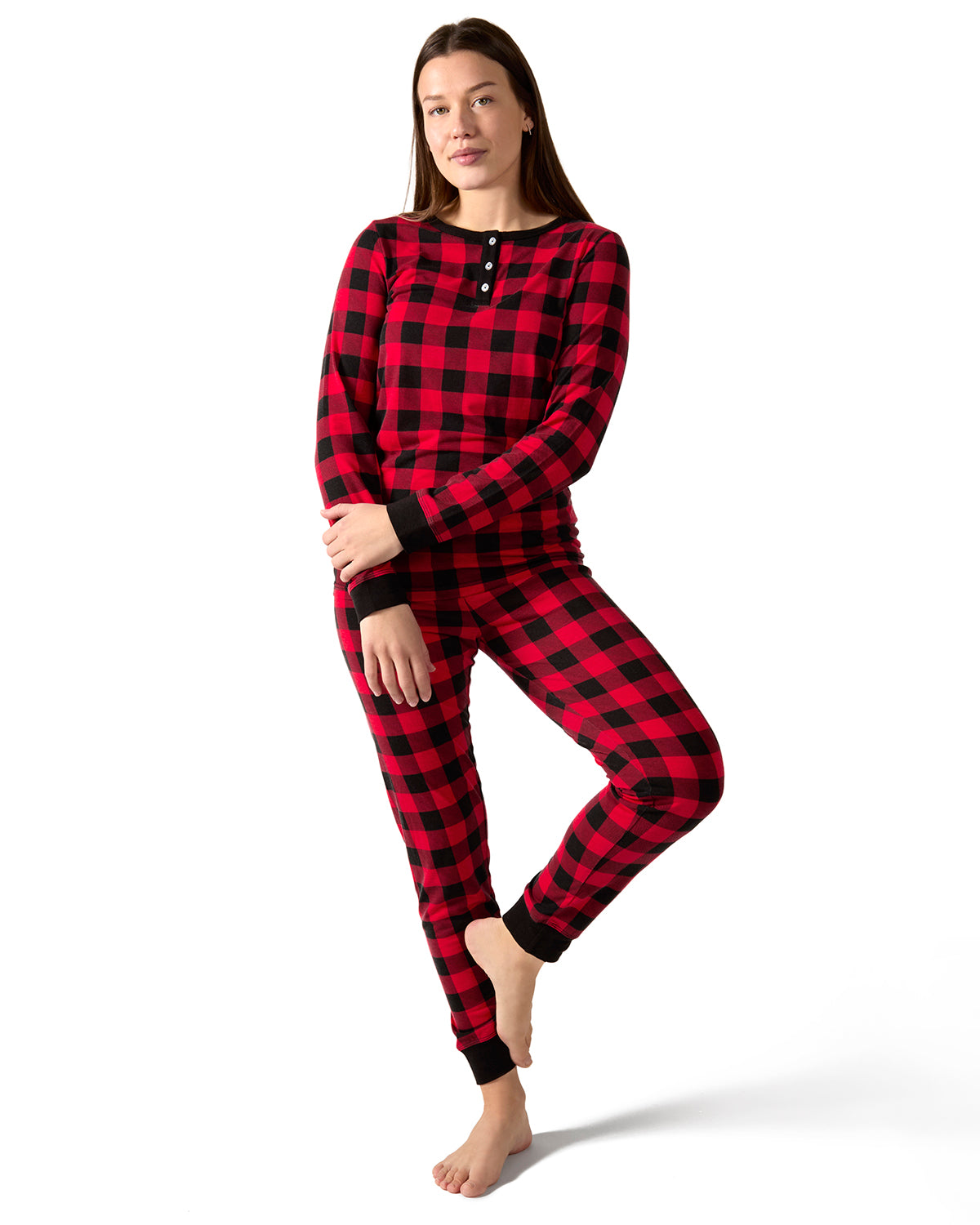 Women's Buffalo Plaid Two-Piece PJ Set In a Bag