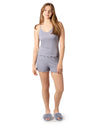 Women's Ruffled Lettuce Edge Rib Tank Top and Short Set