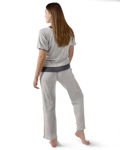 Women's Bamboo-Blend Spa Terry Matching Top and Pants Set