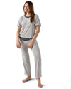 Women's Bamboo-Blend Spa Terry Matching Top and Pants Set