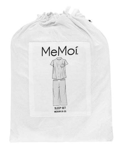 Women's Notch Collar Capri Cotton Blend Pajama Set : Color: White