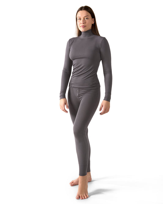 Women's Luxe Ribbed Long Sleeve Top and Pants Set