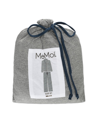 Women's Notch Collar Cotton Blend Pant Pajama Set : Color: Med Gray Heather