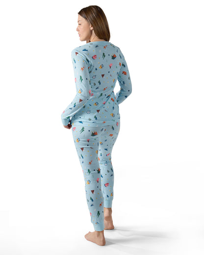 Women's Bear and Campfire Fun Two-Piece PJ Set in a Bag