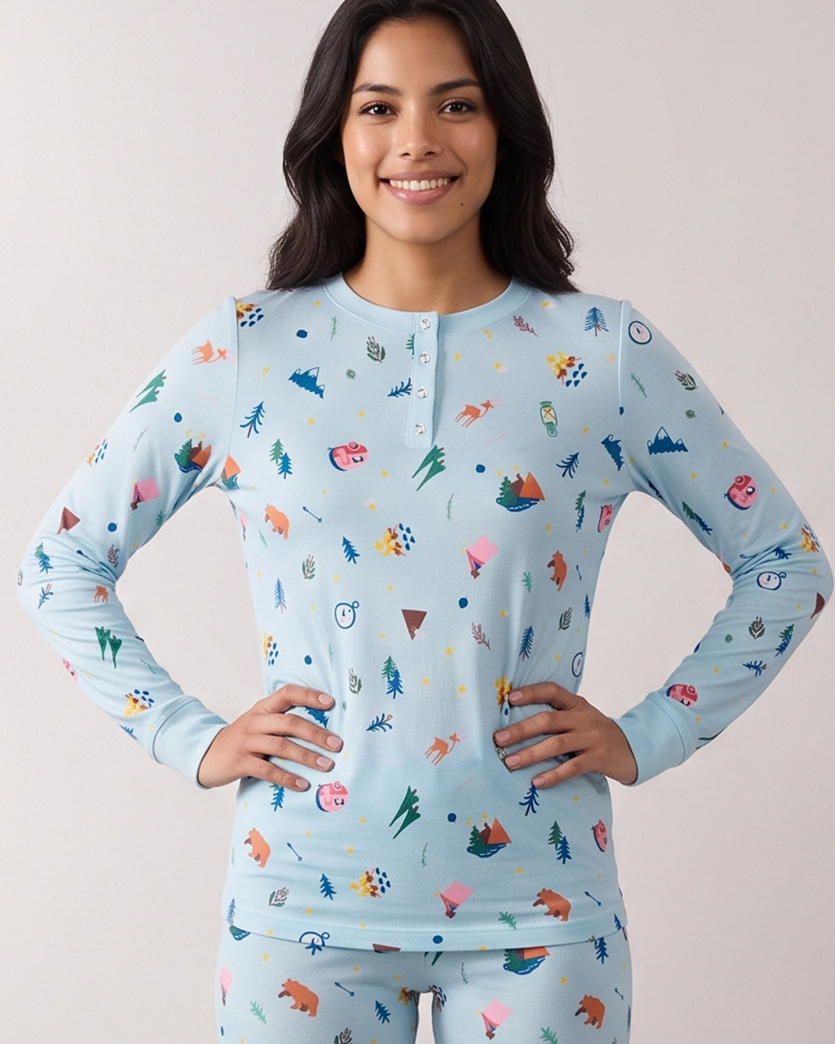 Women's Bear and Campfire Fun Two-Piece PJ Set in a Bag