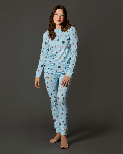 Women's Bear and Campfire Fun Two-Piece PJ Set in a Bag