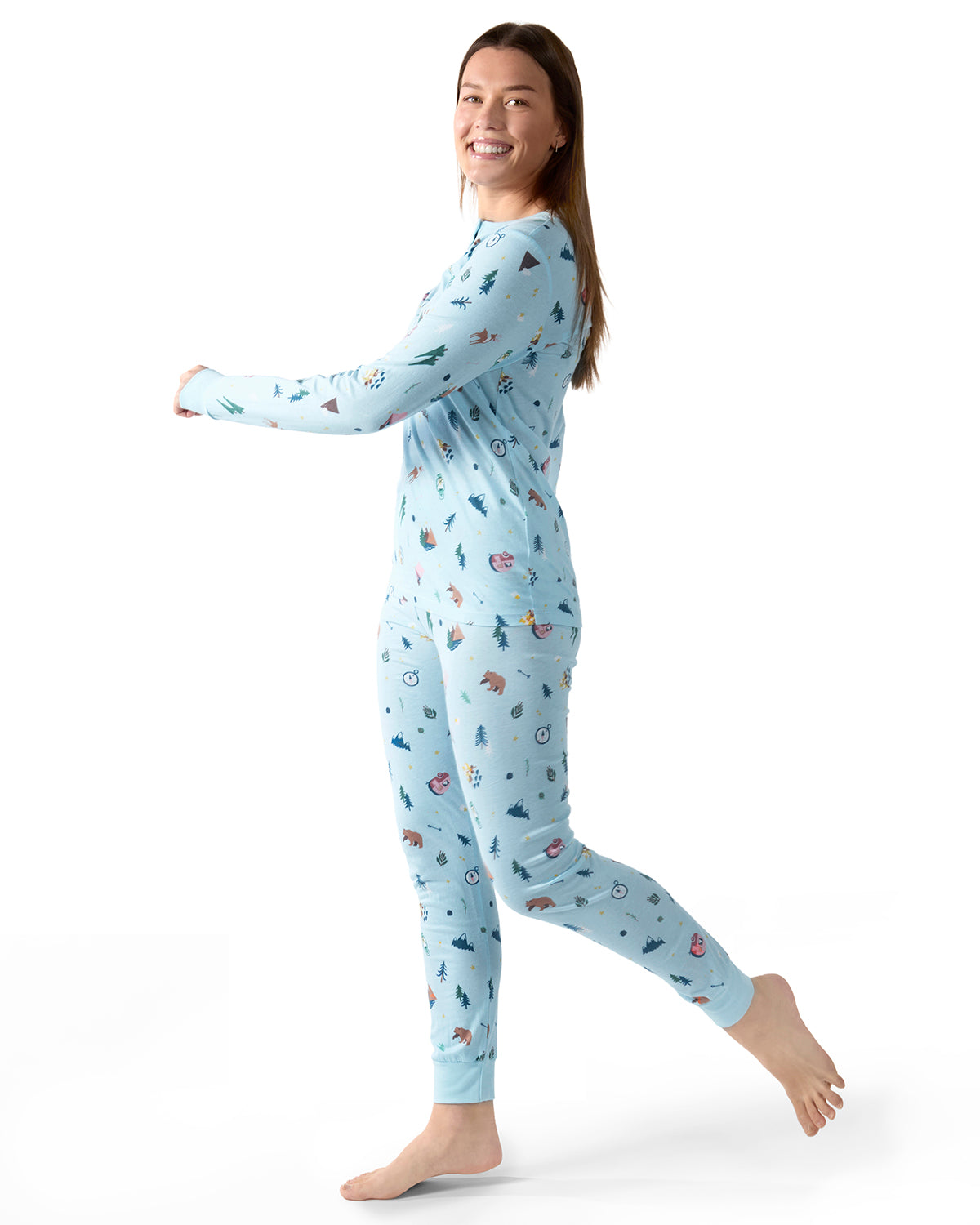 Women's Bear and Campfire Fun Two-Piece PJ Set in a Bag