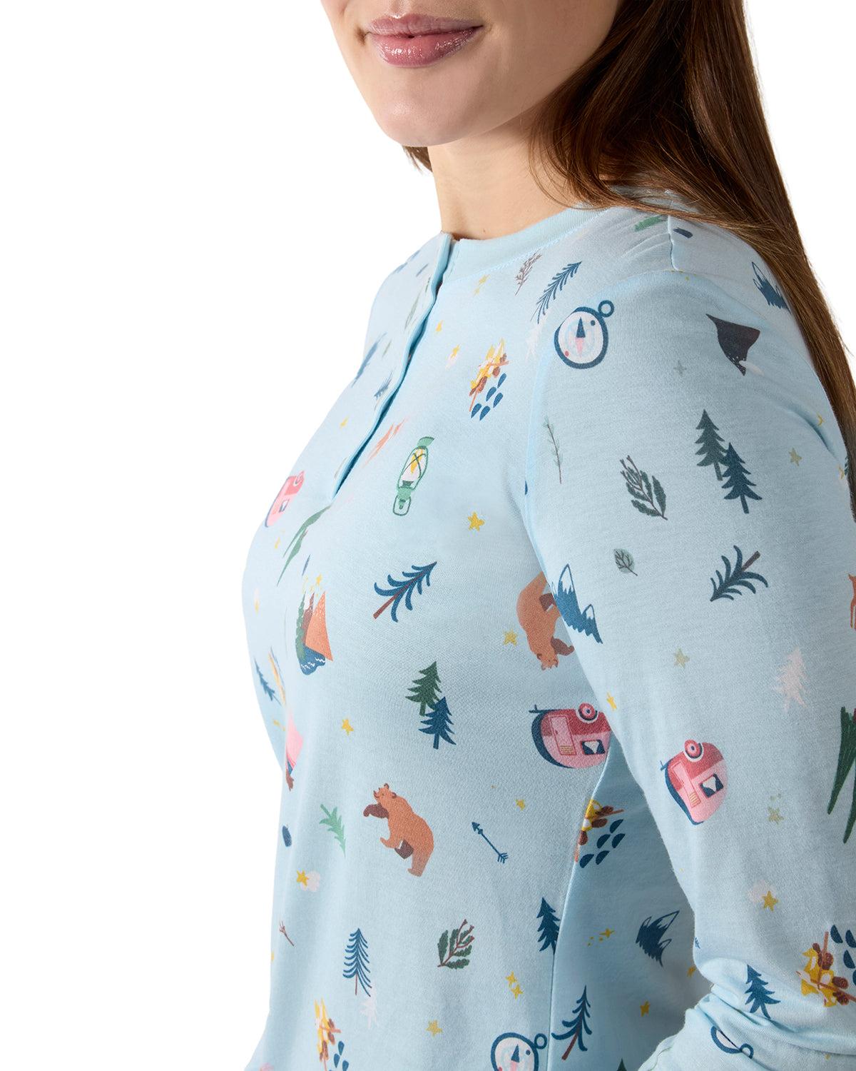 Women's Bear and Campfire Fun Two-Piece PJ Set in a Bag