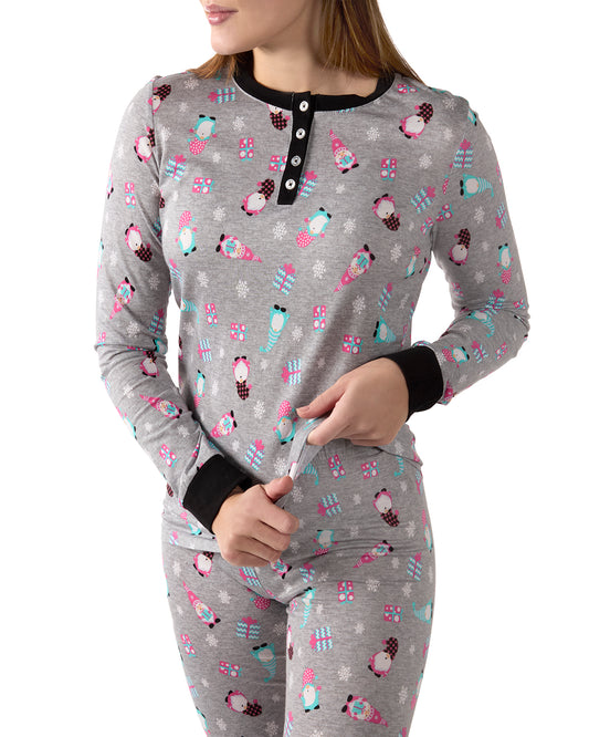Women's Holiday Gnomes Two-Piece PJ Set in a Bag