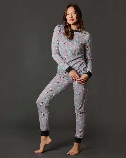 Women's Holiday Gnomes Two-Piece PJ Set in a Bag