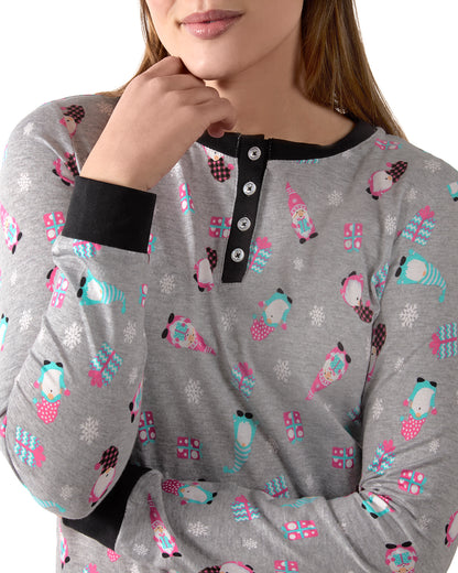 Women's Holiday Gnomes Two-Piece PJ Set in a Bag