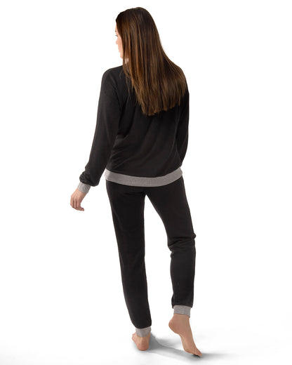 Women's Hacci Matching Pullover Top and Jogger Pants Set