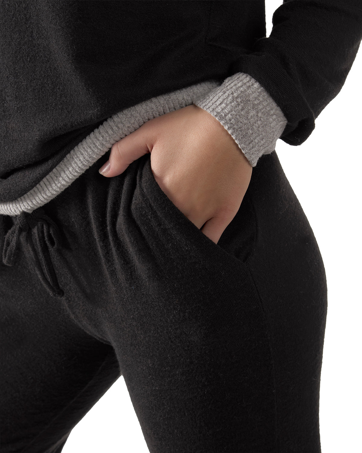 Women's Hacci Matching Pullover Top and Jogger Pants Set