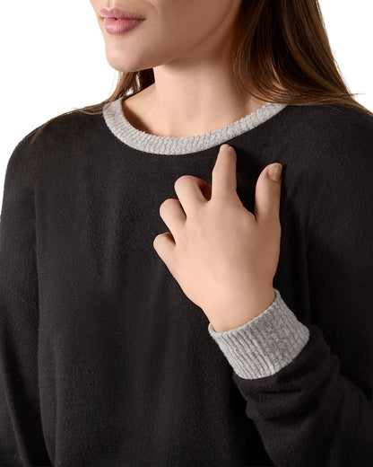 Women's Hacci Matching Pullover Top and Jogger Pants Set