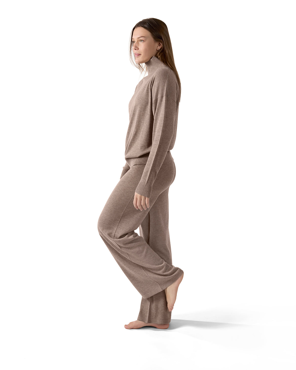 Women's Turtleneck Sweater and Knit Pants Lounge Set