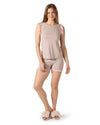 Women's Contrast Ruffle Trim Modal Top and Shorts Set