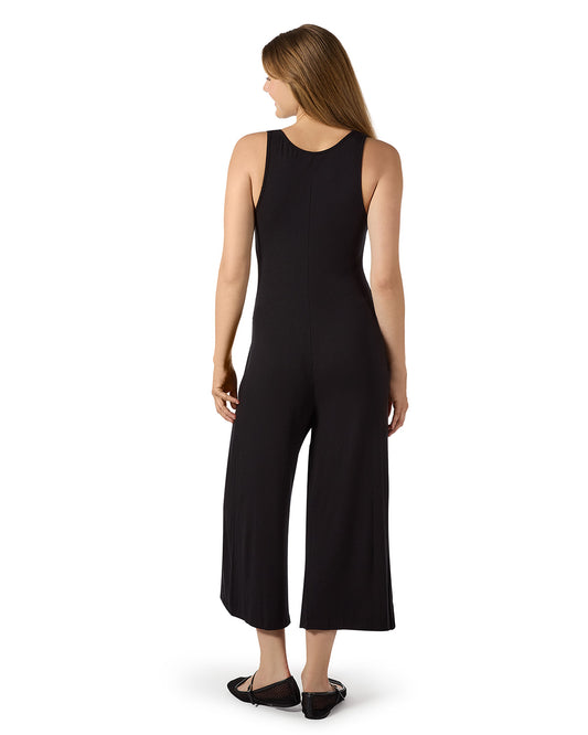 Women's V-Neck Luxe Rib Fitted Capri Style Romper
