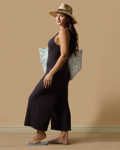 Women's V-Neck Luxe Rib Fitted Capri Style Romper