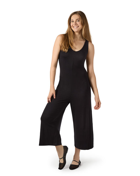 Women's V-Neck Luxe Rib Fitted Capri Style Romper