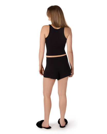 Women's Soft Luxe Matching Ribbed Tank Top and Short Set