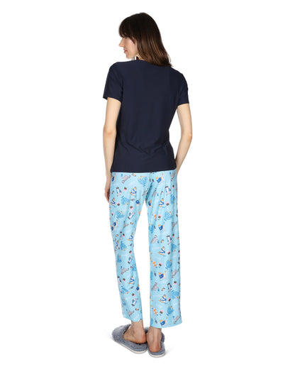 Women's Hanukcat Two-Piece PJ Set in a Bag : Color: Blue Frost
