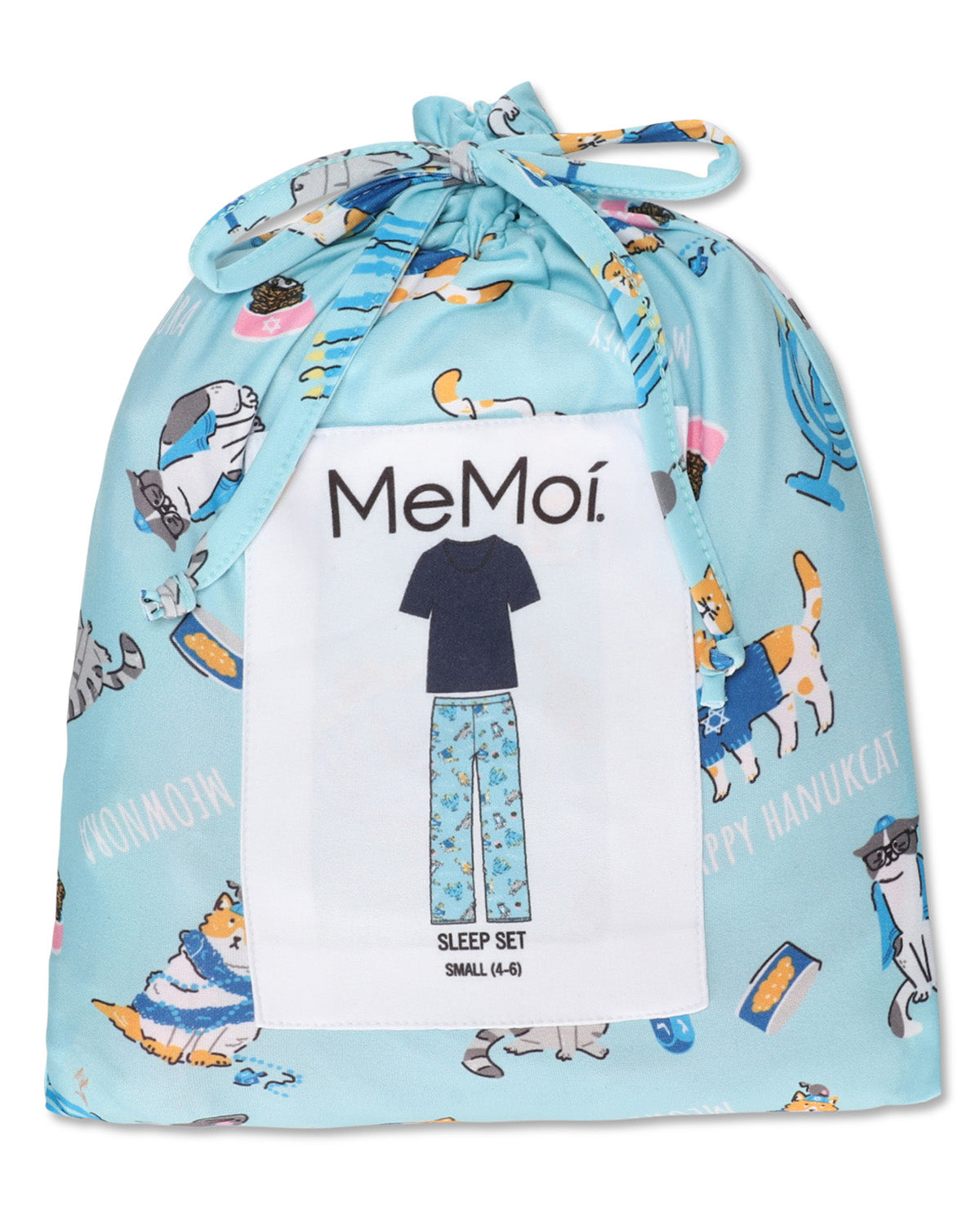 Women's Hanukcat Two-Piece PJ Set in a Bag : Color: Blue Frost