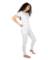 Women's Scalloped Edge Ditsy Floral Two-Piece PJ Set : Color: White
