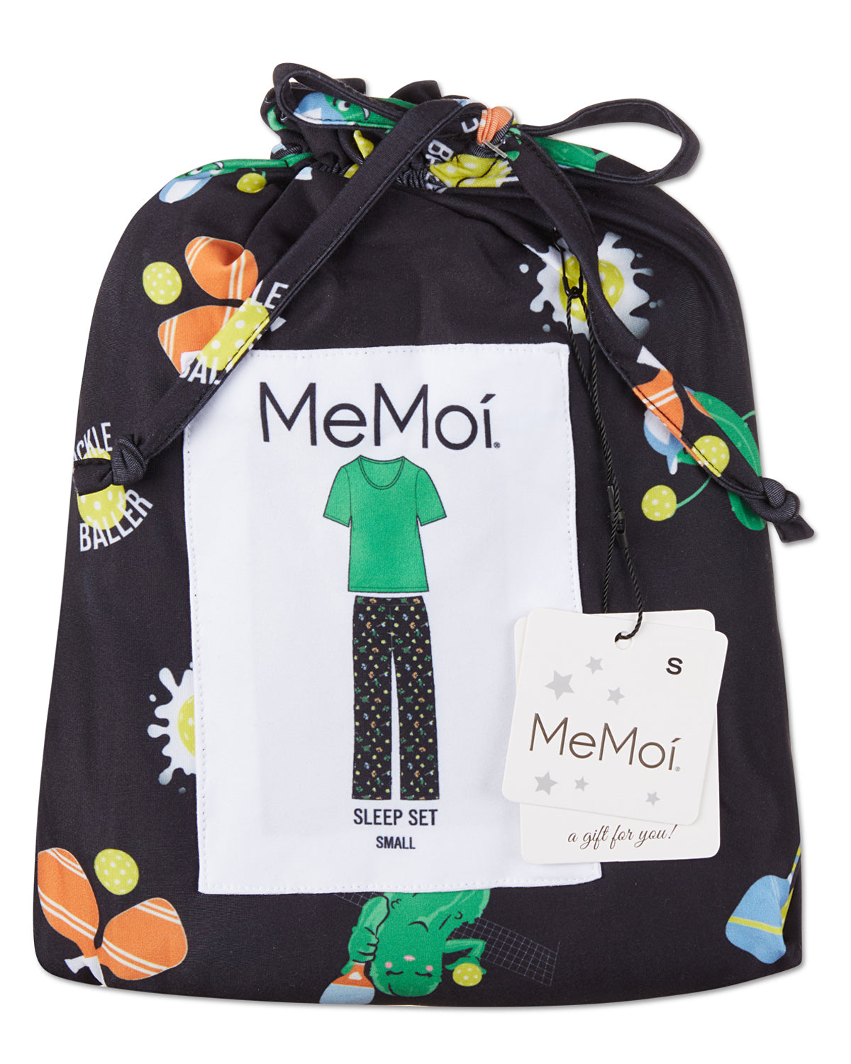 Women's Pickleball Princess Two Piece PJ Set In A Bag : Color: Forest Green