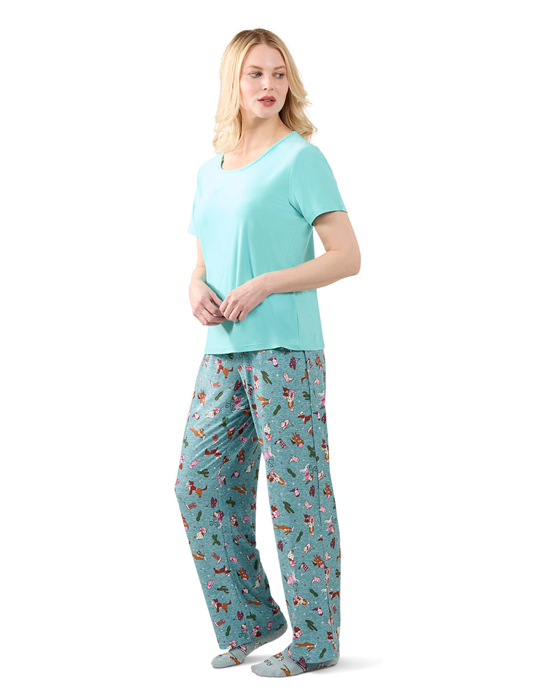 Women's Rodeo Dogs Two Piece Pj Set In A Bag
