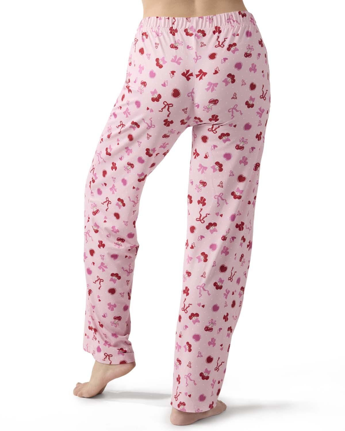 Women's "Cherry & Bows" Pull-On PJ Pant In Bag