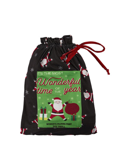 Women's "Tossed Santa" Pull-On PJ in a Bag