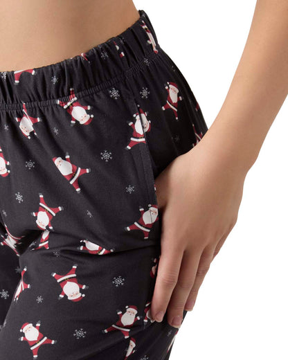 Women's "Tossed Santa" Pull-On PJ in a Bag