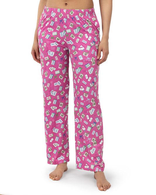 Women's "Mahjong Is My Happy Hour" Giftable Pajama Pant In Bag