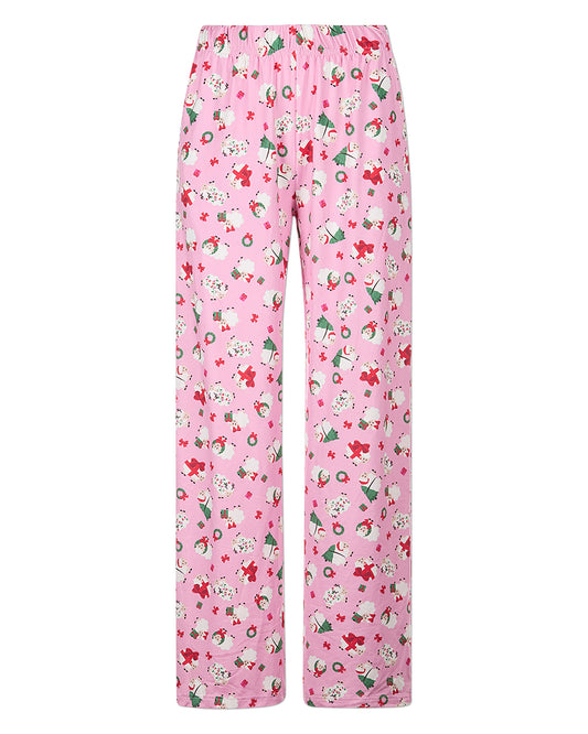 Women's "Fleece Navidad" Giftable Novelty Christmas Pajama Pant In Bag