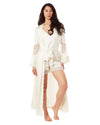 Women's Lace Trimmed Robe : Color: Pearl