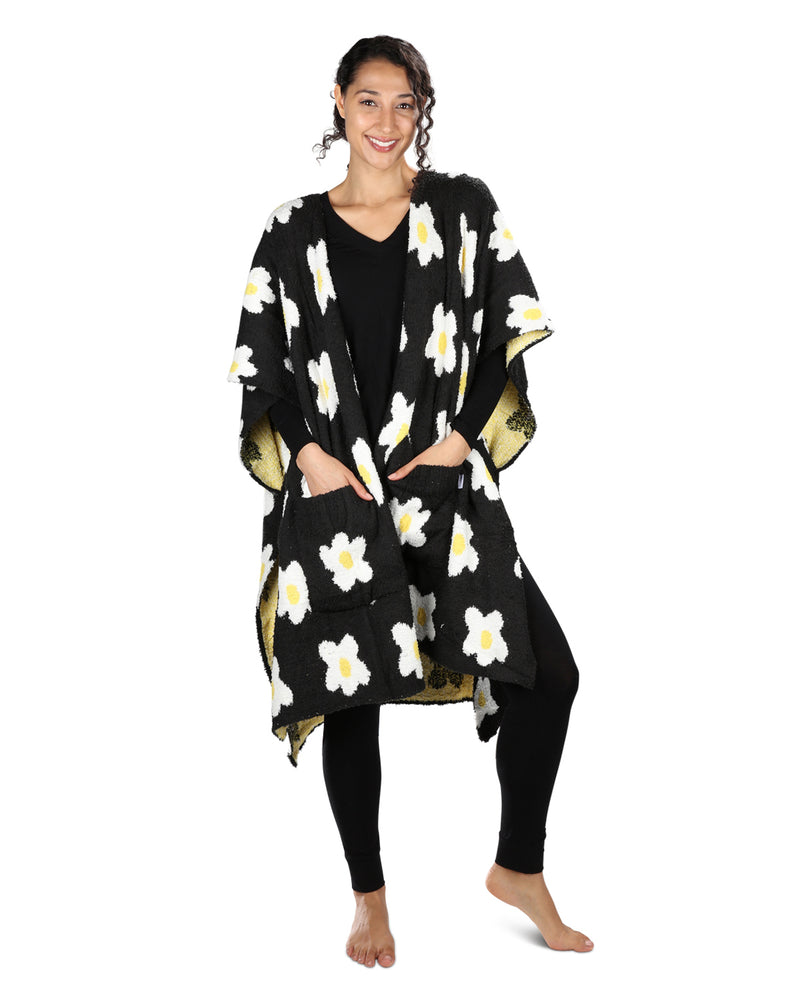 Throwing Robe Women's Daisy Cozy Knit Wearable Throw Robe