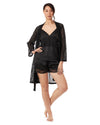 Women's Fully Laced Robe : Color: Black