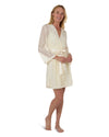 Women's Fully Laced Robe : Color: Pearl