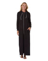 Women's Cotton Blend French Terry Ankle-Length Zip Robe : Color: Black