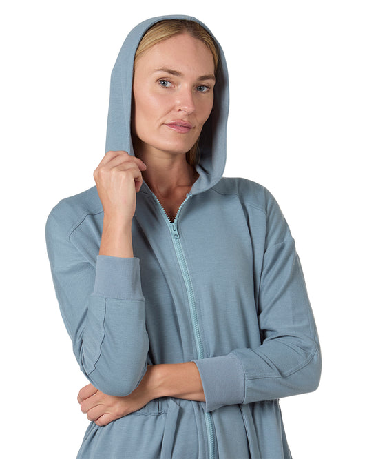 Women's Step In Hooded Robe : Color: Black