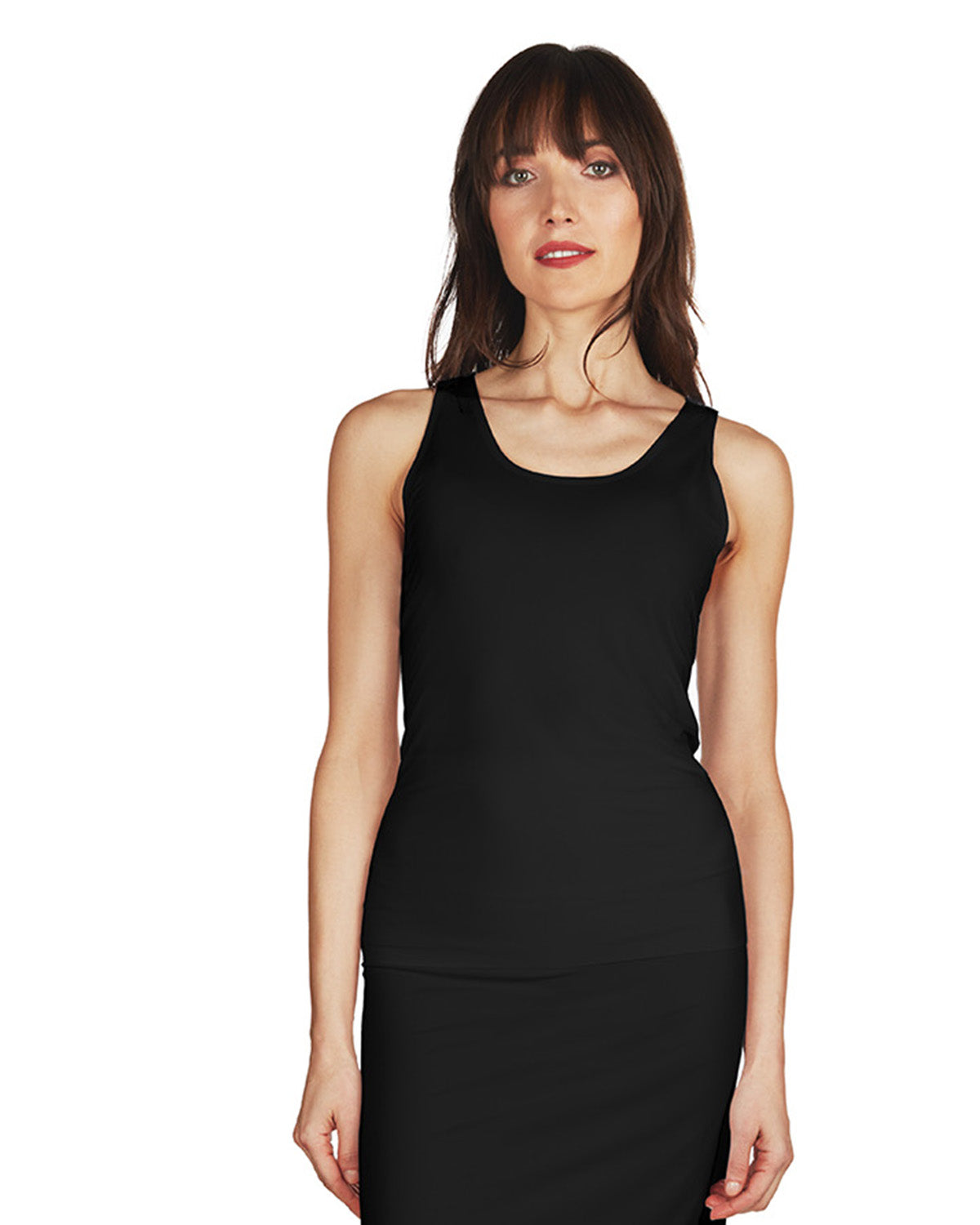 Women's Bonded Reversible Comfort Tank Top : Color: BLACK