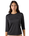 Women's Bonded 3/4" Sleeve Top : Color: Black