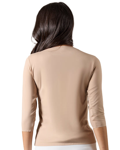 Women's Bonded 3/4" Sleeve Top : Color: Nude
