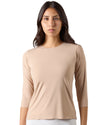 Women's Bonded 3/4" Sleeve Top : Color: Nude