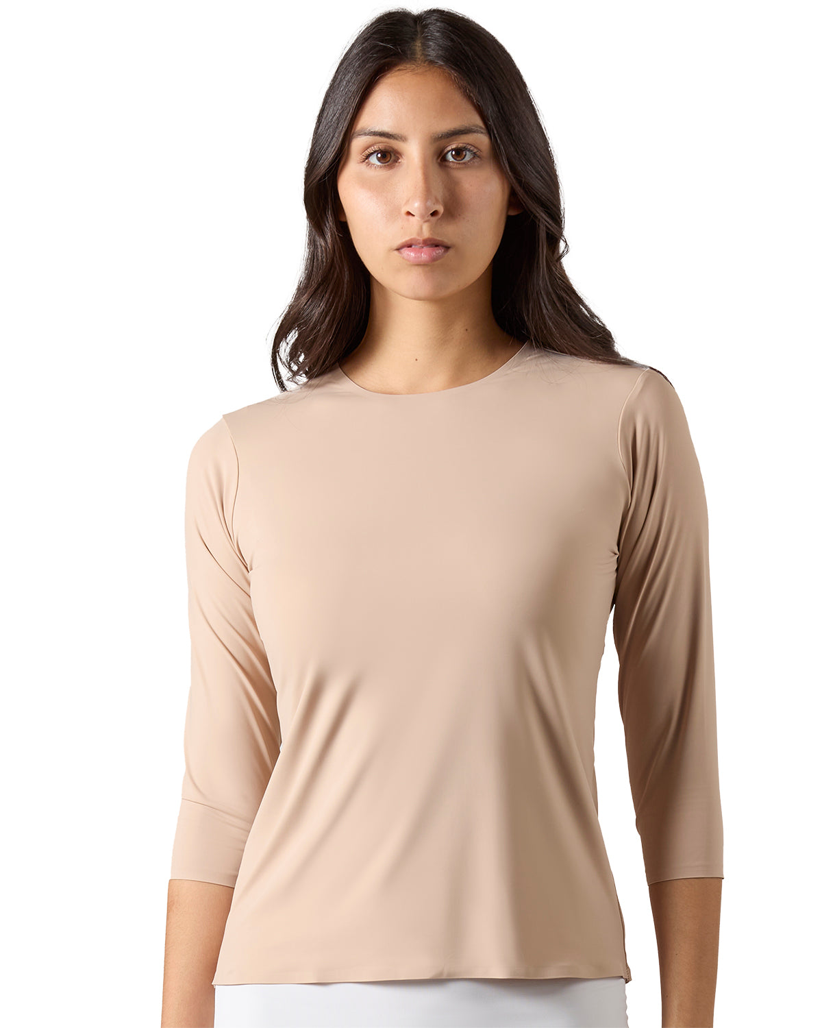 Women's Bonded 3/4" Sleeve Top : Color: Nude