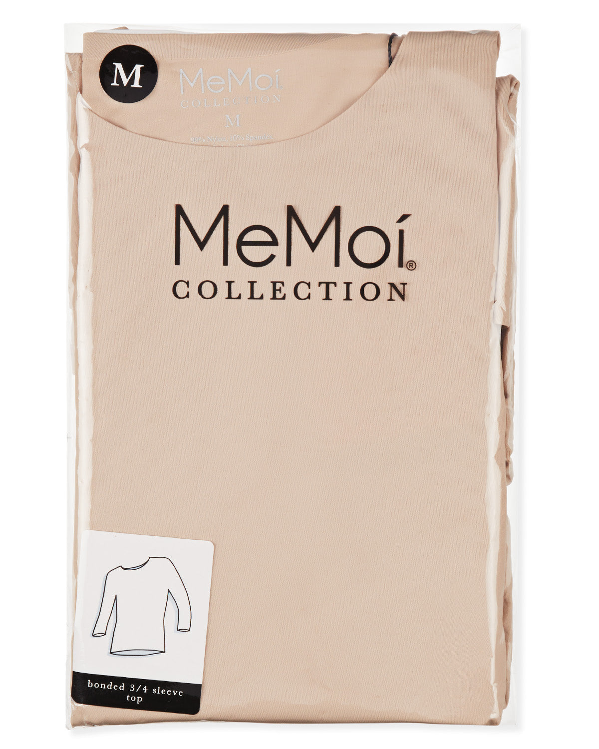 Women's Bonded 3/4" Sleeve Top : Color: Nude